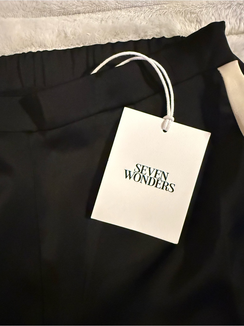 NWT Seven Wonders Wide Leg High Waist Turner Pant Black/Sand - Picture 14 of 16